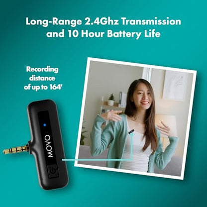 Camera Microphone: Movo Wireless Mini 2.4Ghz Transmitter – Close-up Detail