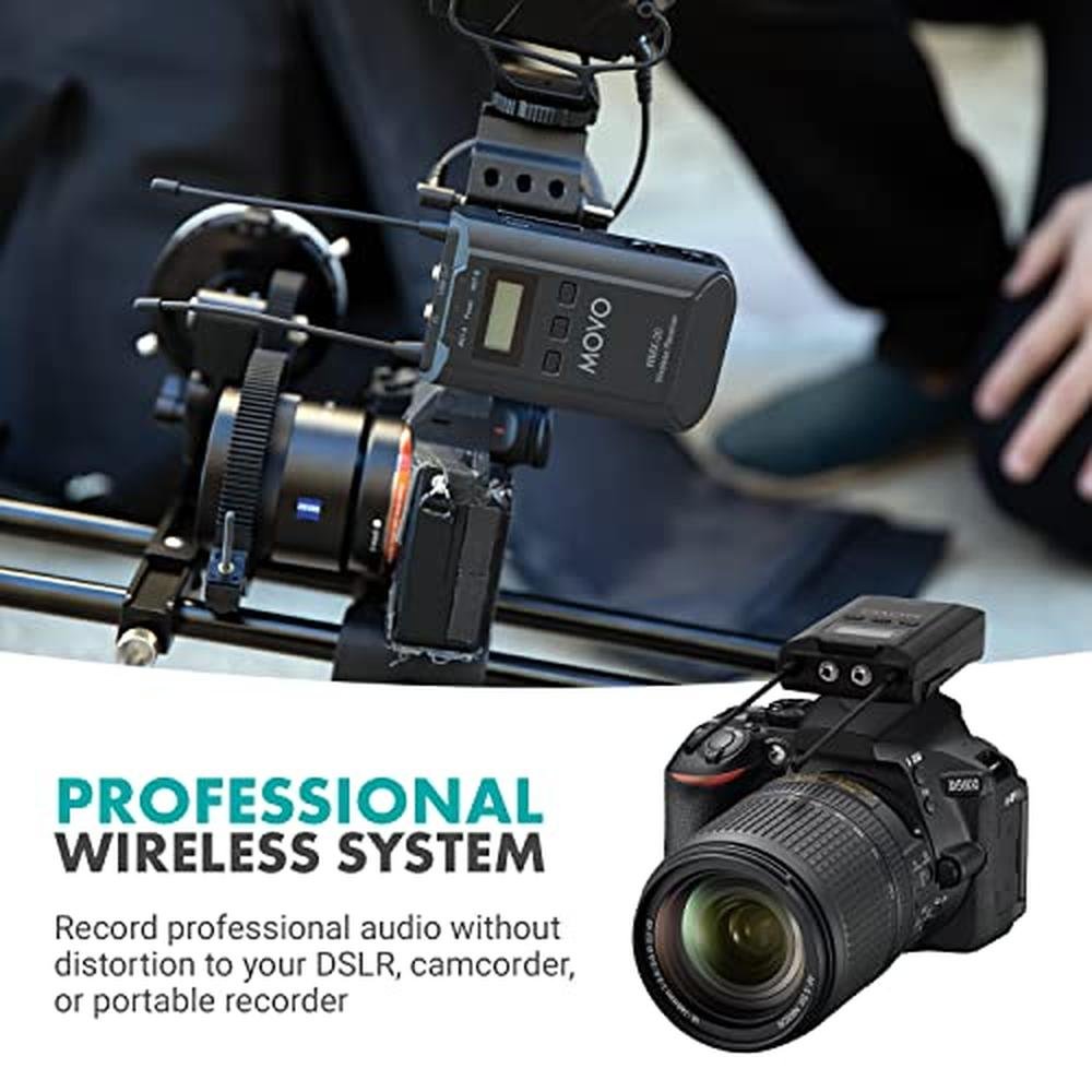 Movo WMX-20-DUO: 48-Channel UHF Wireless Lavalier – Close-up Detail