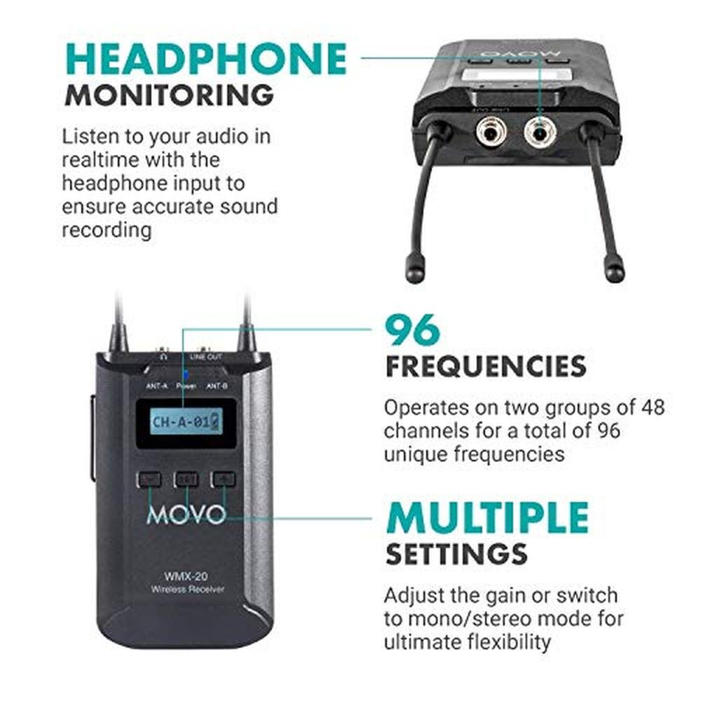 Movo WMX-20-DUO: 48-Channel UHF Wireless Lavalier – In Use
