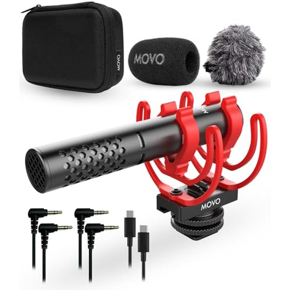 Camera Movo: Movo X1-Mini Video Shotgun Mic SuperCardioid – Front View