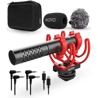 Camera Movo: Movo X1-Mini Video Shotgun Mic SuperCardioid – Front View