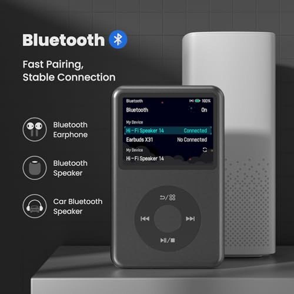 MP3 Player with Bluetooth 128GB Portable Music Digital – Close-up Detail