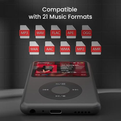 MP3 Player with Bluetooth 128GB Portable Music Digital – In Use