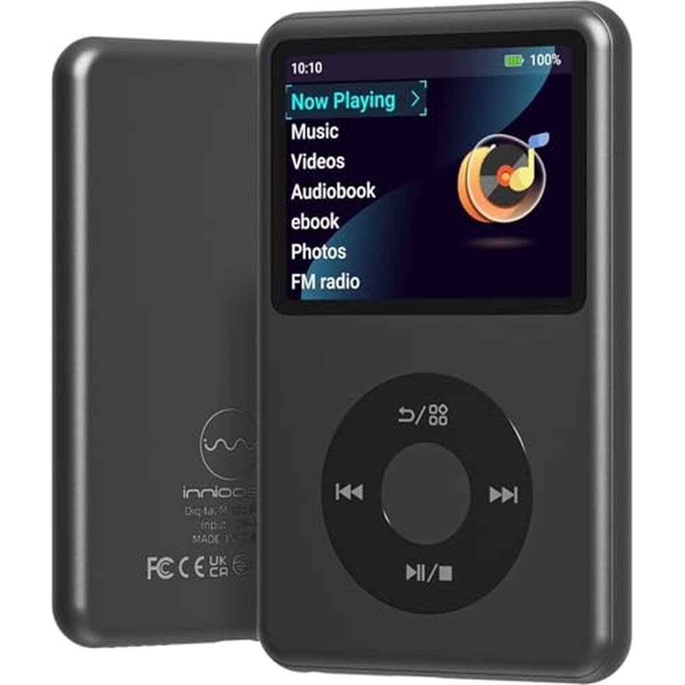 Black MP3 Player: INNIOASIS Y1 Bluetooth 64GB – Front View