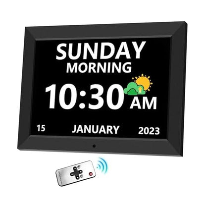 Clock Large: MRCHYDZ 10 Inch Digital Clock with Day and Date – Front View