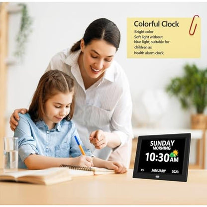 Clock Large: MRCHYDZ 10 Inch Digital Clock with Day and Date – Side View