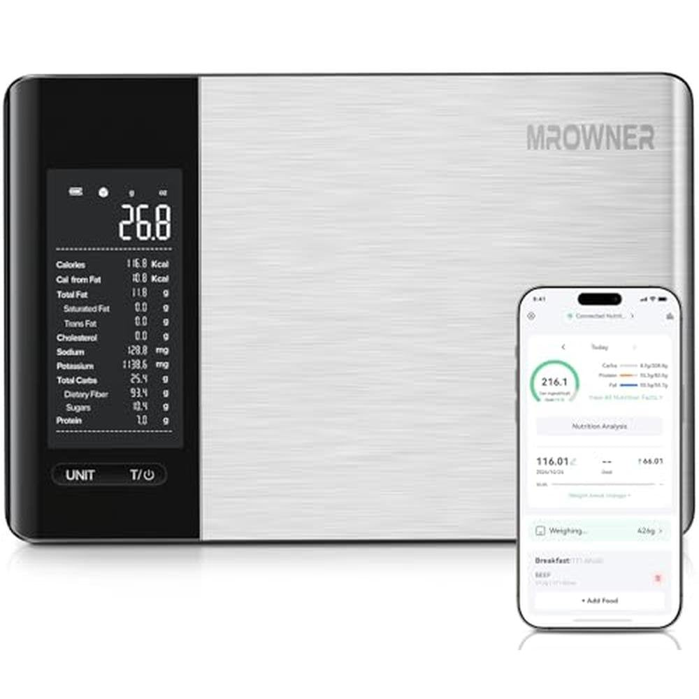 Weight Food Scale: Smart Kitchen Scale with Nutritional – Front View