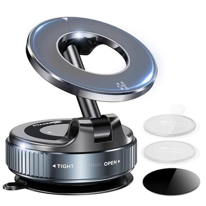 Phone Car Mount: MSXTTLY Vacuum Magnetic Phone Holder – Front View