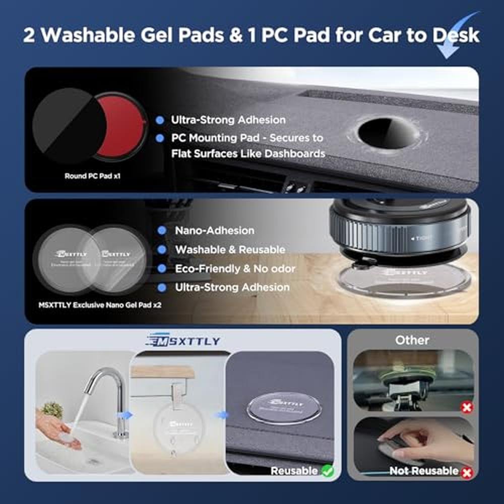 Phone Car Mount: MSXTTLY Vacuum Magnetic Phone Holder – Side View