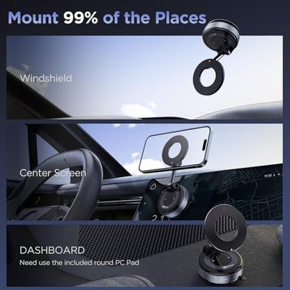 Phone Car Mount: MSXTTLY Vacuum Magnetic Phone Holder – Close-up Detail