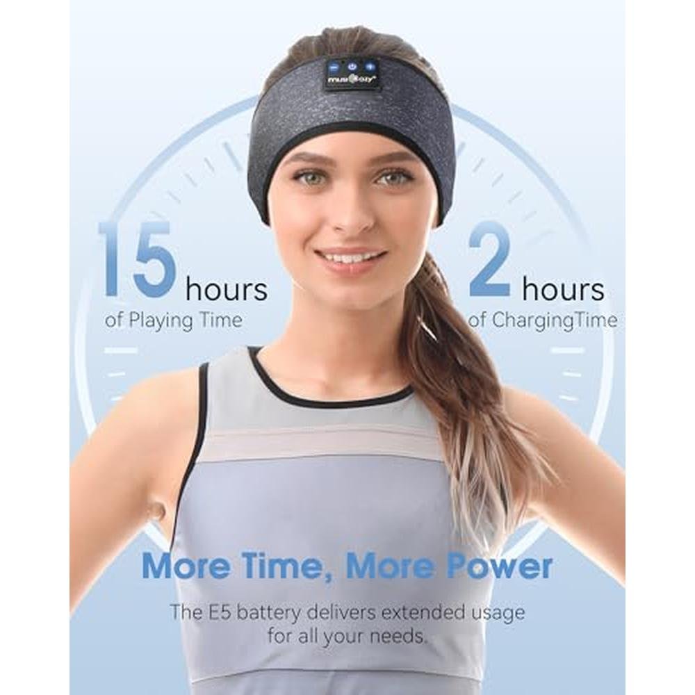 Sleep Headphones: MUSICOZY Bluetooth 5.4 Headband Headphones – In Use