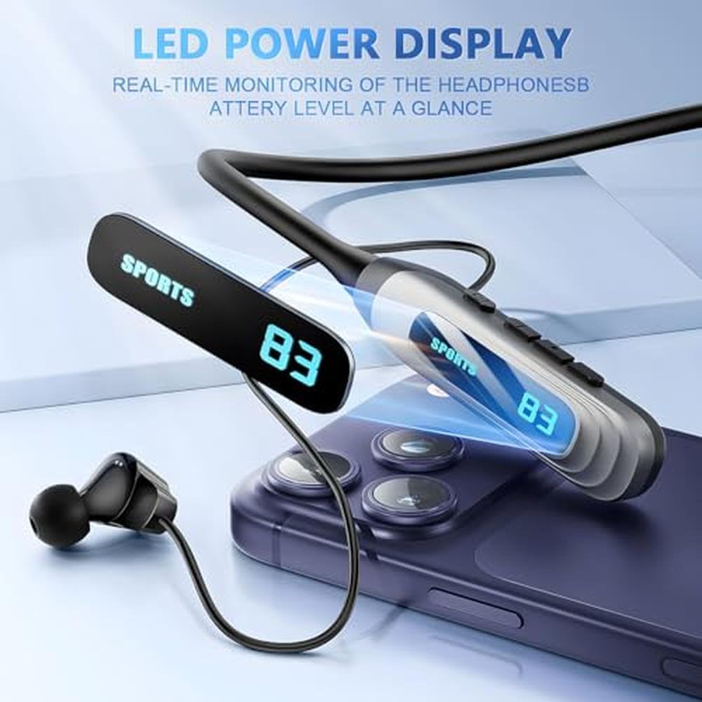 MZYQCY Neckband: Bluetooth Headphones 80h Playback – Side View