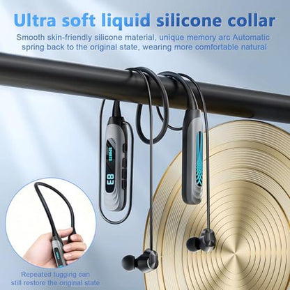 MZYQCY Neckband: Bluetooth Headphones 80h Playback – In Use