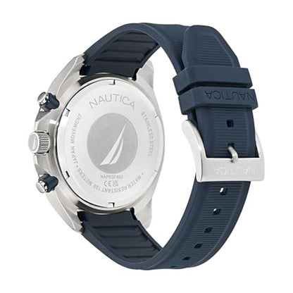 Nautica NCT: Blue Sail Silicone Strap Watch – Side View