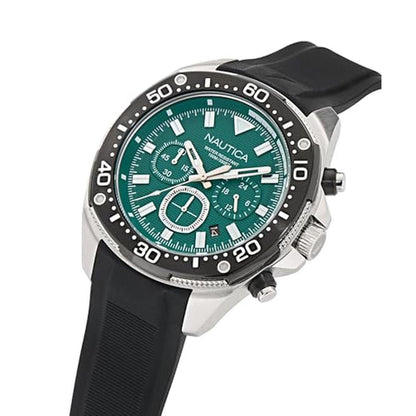 Nautica NCT Blue Sail Watch: Luxury Timepiece with Silicone – Close-up Detail