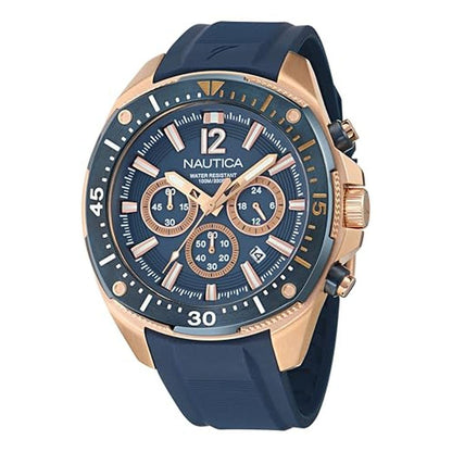 Nautica NCT Blue Sail: Nautica NCT Watch Blue Rose Gold – Front View