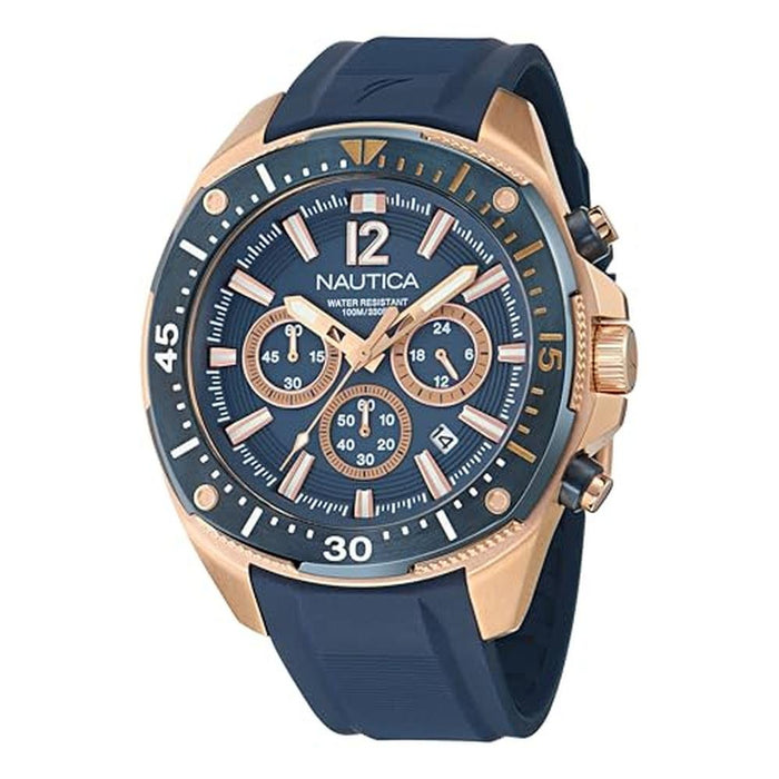 Nautica NCT Blue Sail: Nautica NCT Watch Blue Rose Gold – Front View