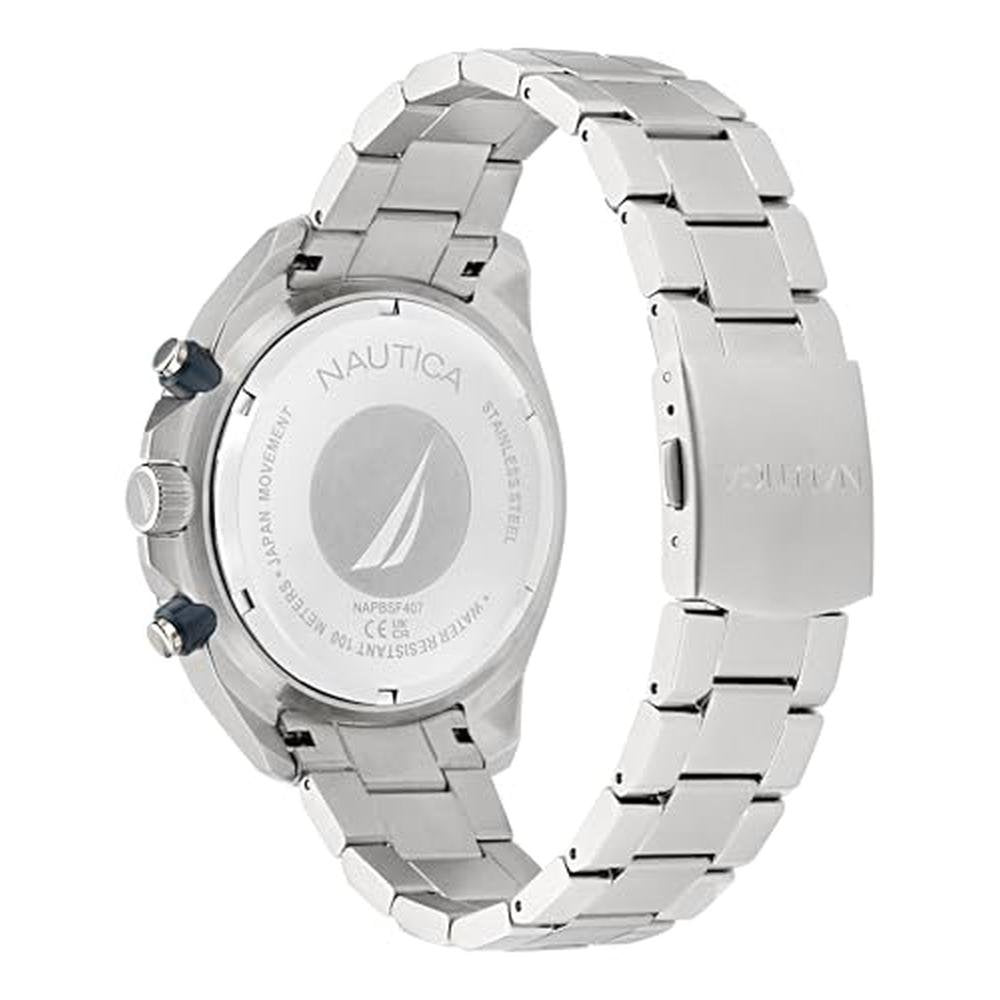 Nautica NCT Blue Sail: Stainless Steel Bracelet Watch – Side View