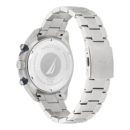 Nautica NCT Blue Sail: Stainless Steel Bracelet Watch – Side View