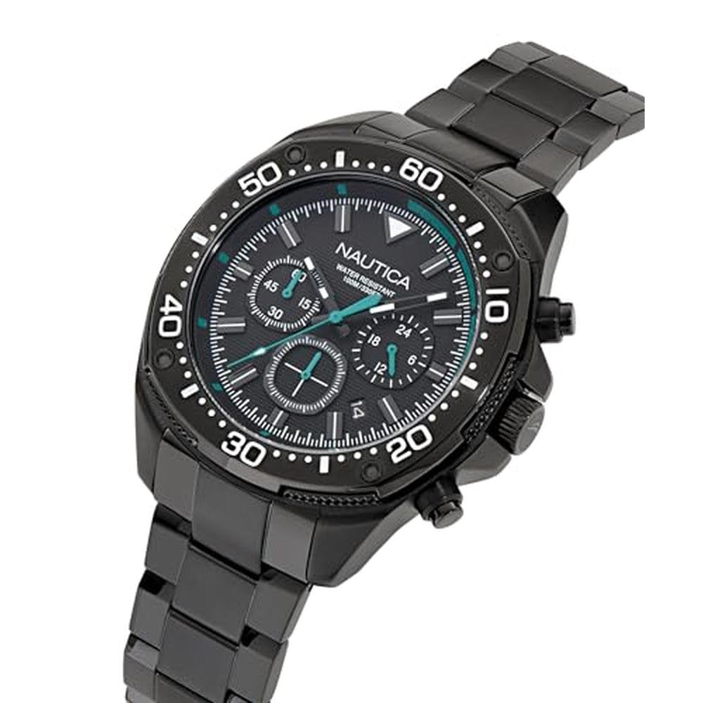 Nautica NCT Blue Sail: Stainless Steel Bracelet Watch – Close-up Detail
