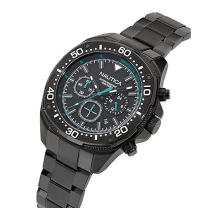 Nautica NCT Blue Sail: Stainless Steel Bracelet Watch – Close-up Detail