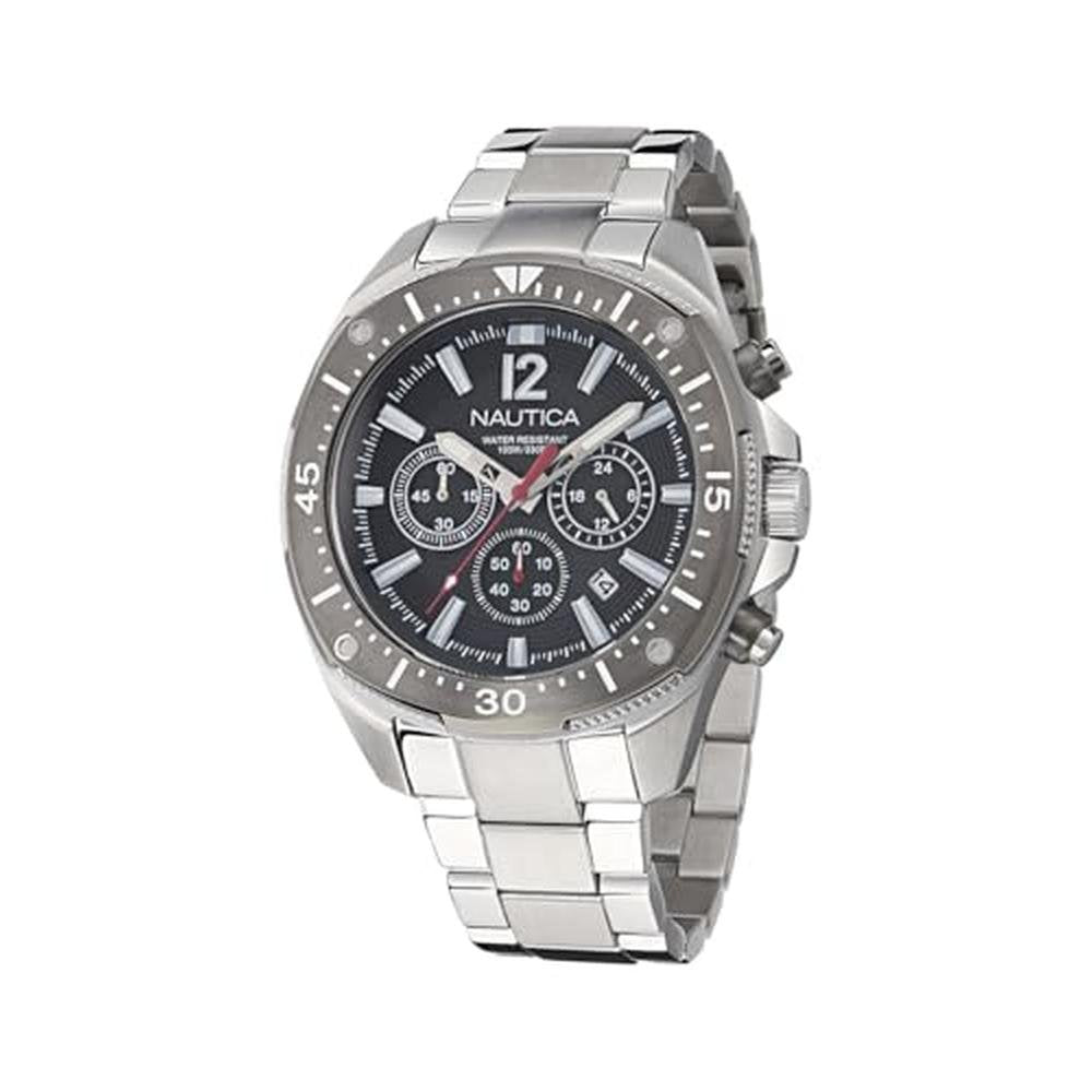 Nautica NCT Blue Sail: Stainless Steel Watch – Front View