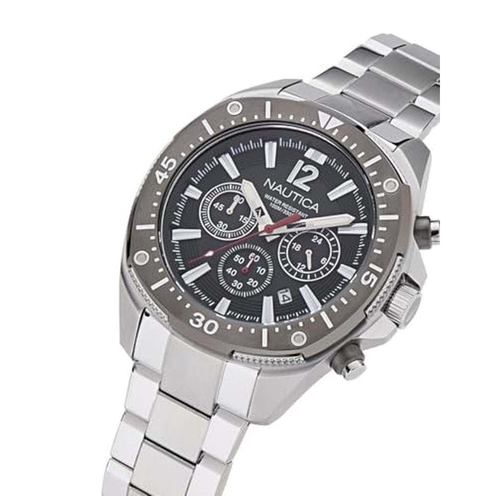 Nautica NCT Blue Sail: Stainless Steel Watch – Side View