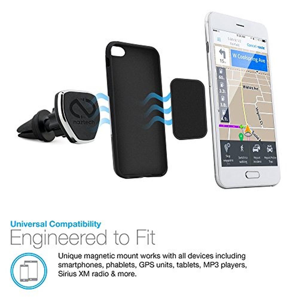 Phone Naztech: Naztech MagBuddy Magnetic Air Vent Car Phone – Side View