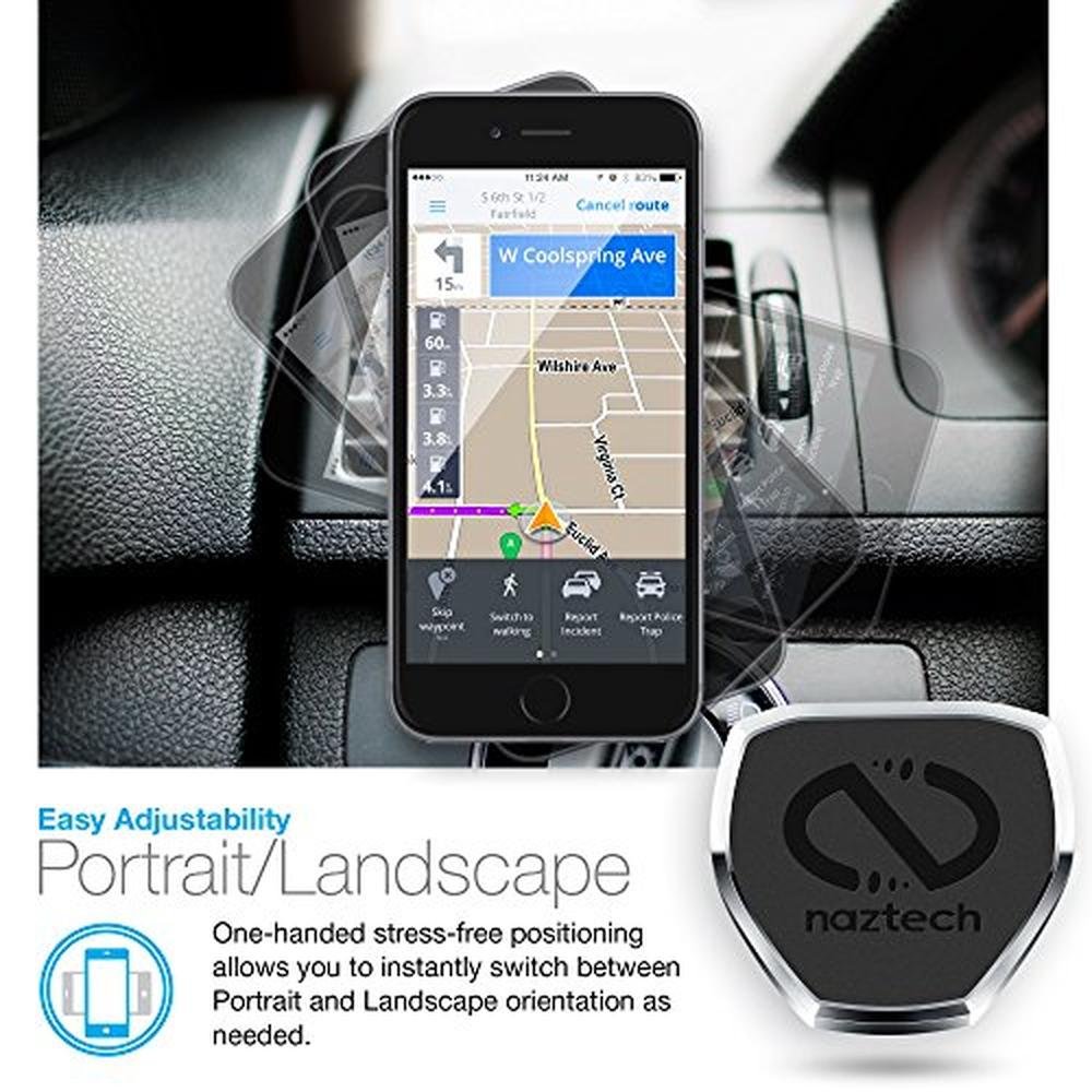 Phone Naztech: Naztech MagBuddy Magnetic Air Vent Car Phone – In Use