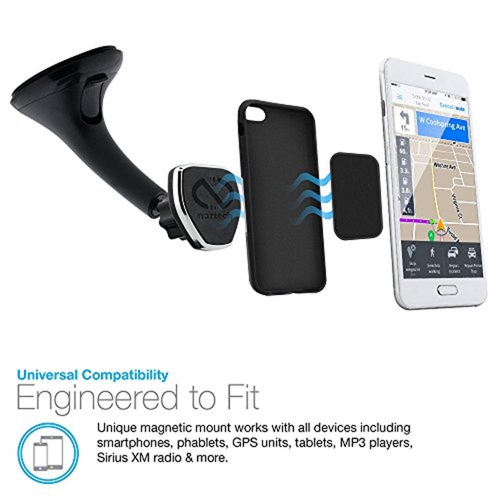 Naztech Magbuddy: Naztech Magnetic Phone Car Mount Black – Side View