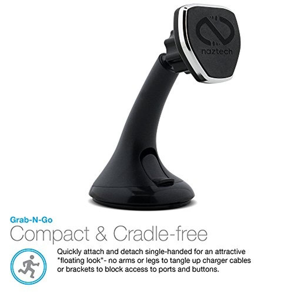 Naztech Magbuddy: Naztech Magnetic Phone Car Mount Black – Close-up Detail