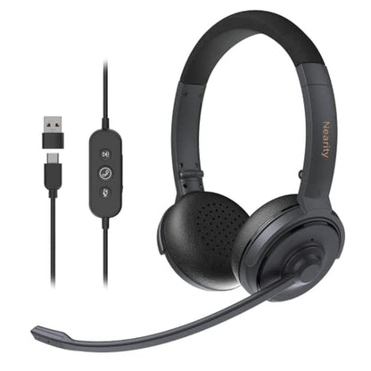 Computer Headphones: Nearity HP20 Wired On-Ear Headset with – Front View