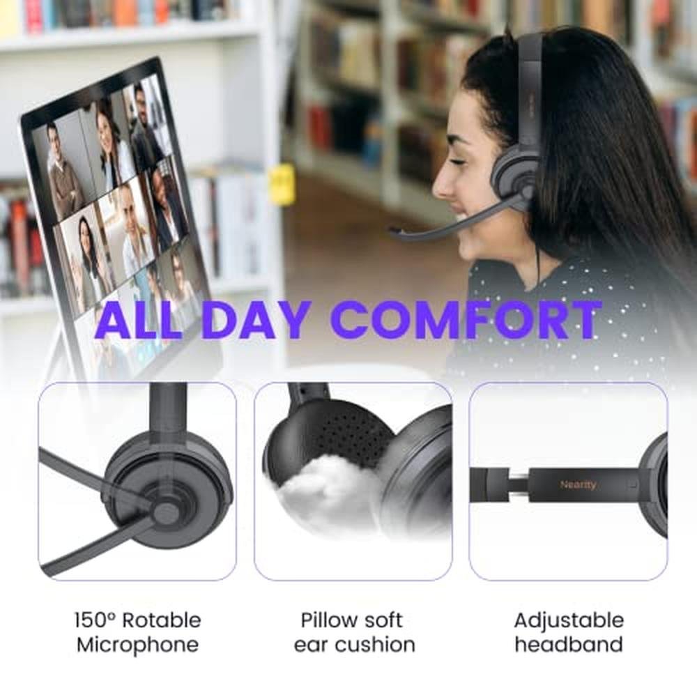 Computer Headphones: Nearity HP20 Wired On-Ear Headset with – Close-up Detail