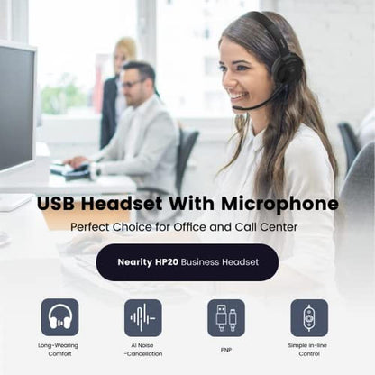 Computer Headphones: Nearity HP20 Wired On-Ear Headset with – Packaging
