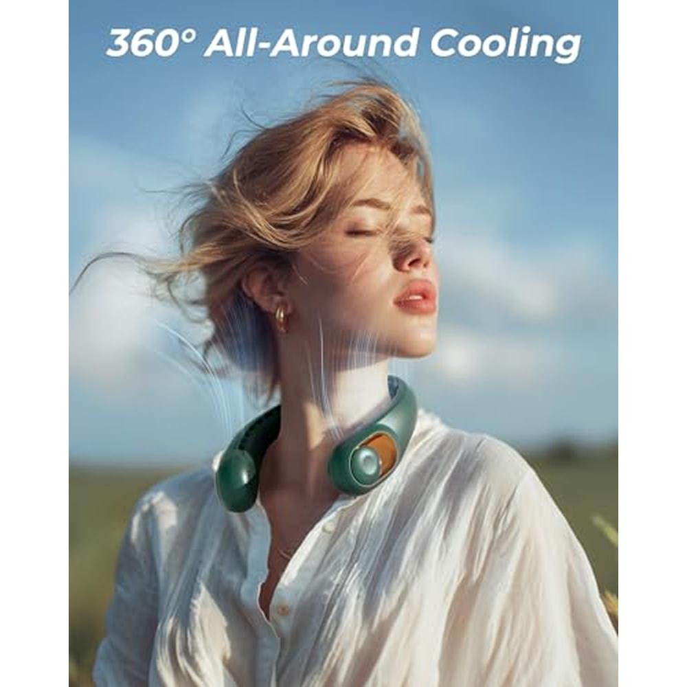 Neck Fan: TUNISE Personal Fan with LED Display – Close-up Detail