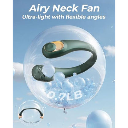 Neck Fan: TUNISE Personal Fan with LED Display – In Use
