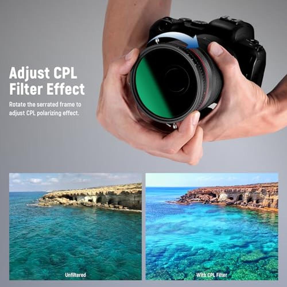 NEEWER 2 in 1 46mm Variable ND Filter ND2ND32&CPL – Close-up Detail