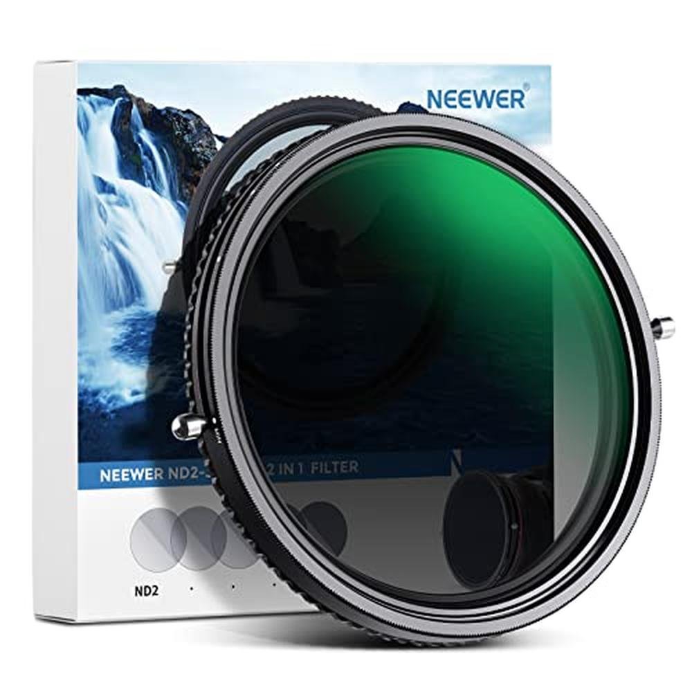 NEEWER 2 in 1 55mm Variable ND Filter ND2ND32&CPL – Front View