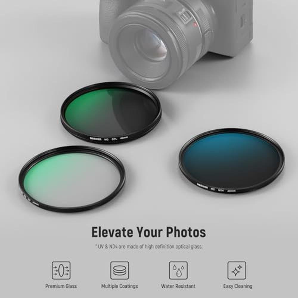 NEEWER 46mm UV/CPL/ND Lens Filter Kit with Hard Shell – Side View
