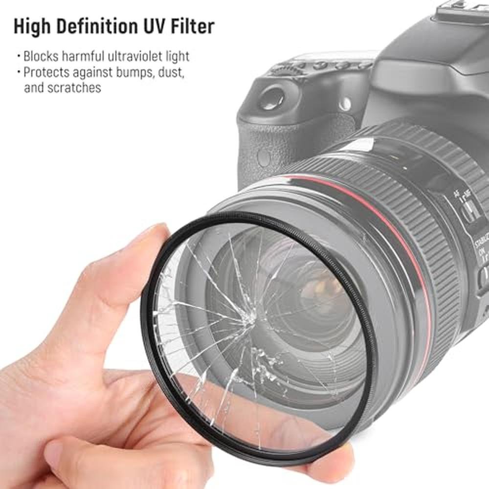NEEWER 46mm UV/CPL/ND Lens Filter Kit with Hard Shell – In Use