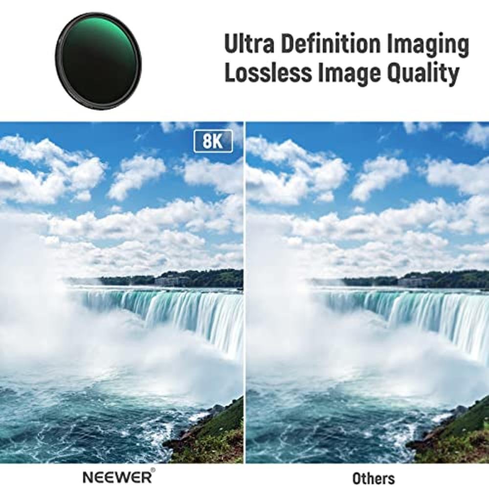 NEEWER 49mm HD Variable ND Filter ND2-ND32 (1-5 Stops) No X – In Use