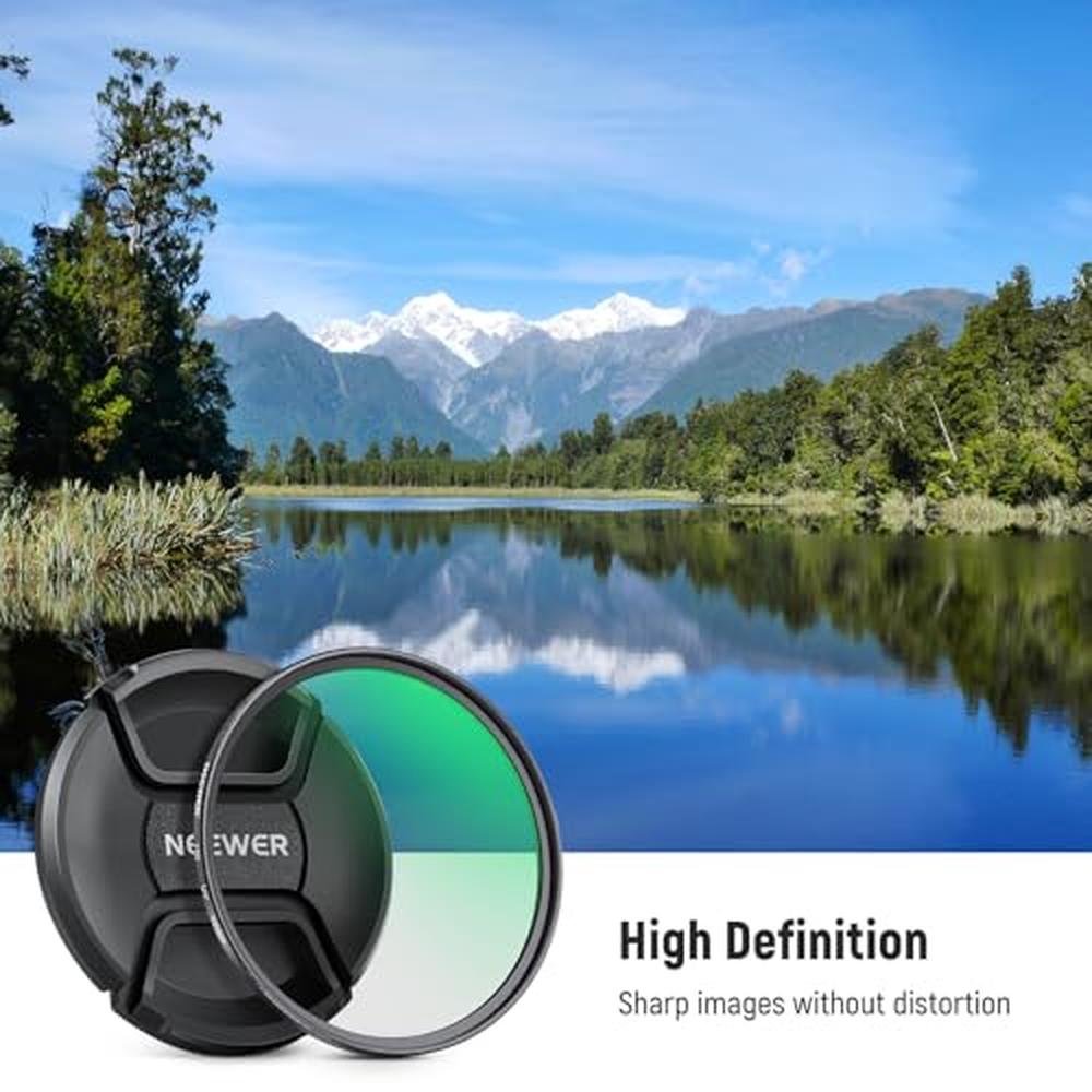 NEEWER 49mm MC UV Protection Filter with Lens Cap – Side View