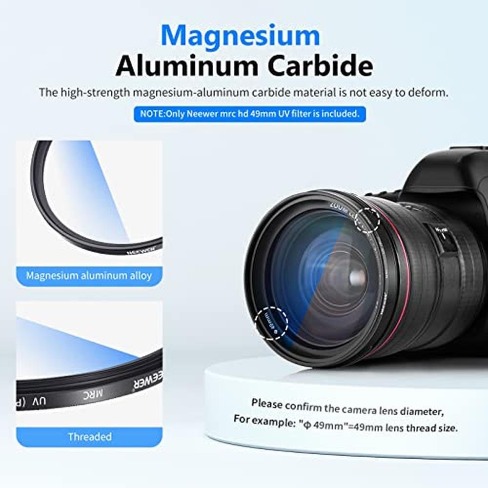 NEEWER 49mm MRC UV Protection Filter 30 Layer Multi – In Use