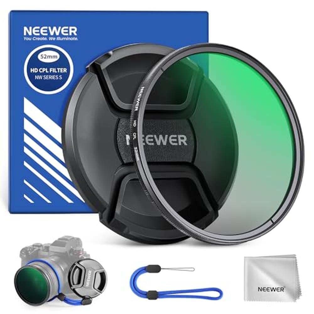 NEEWER 52mm CPL Filter with Lens Cap – Front View