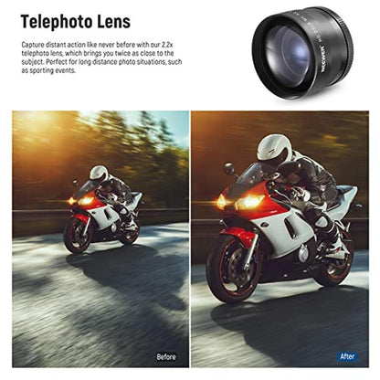 Lens 52mm: Neewer 52mm Lens and Filter Set Wide Angle 2.2x – Close-up Detail