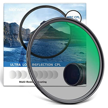 NEEWER 58mm Polarizer Filter 30 Layer Multi Resistant Nano – Front View