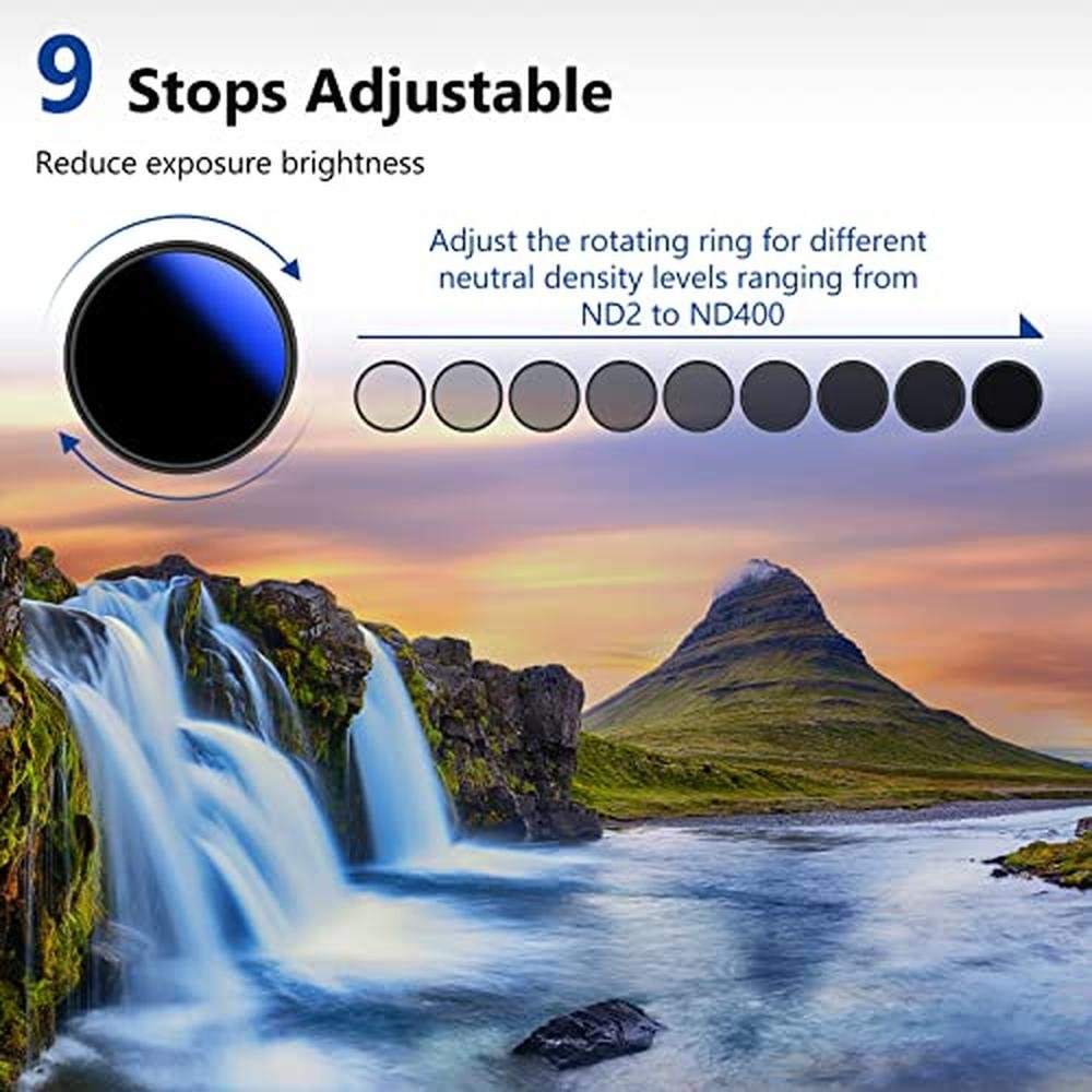 NEEWER 62mm Variable ND Filter ND2-ND400 (1-9 Stops) – Close-up Detail