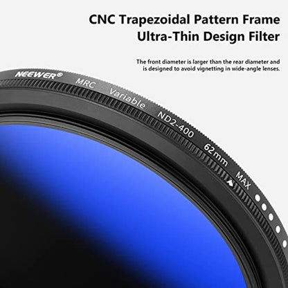 NEEWER 62mm Variable ND Filter ND2-ND400 (1-9 Stops) – In Use