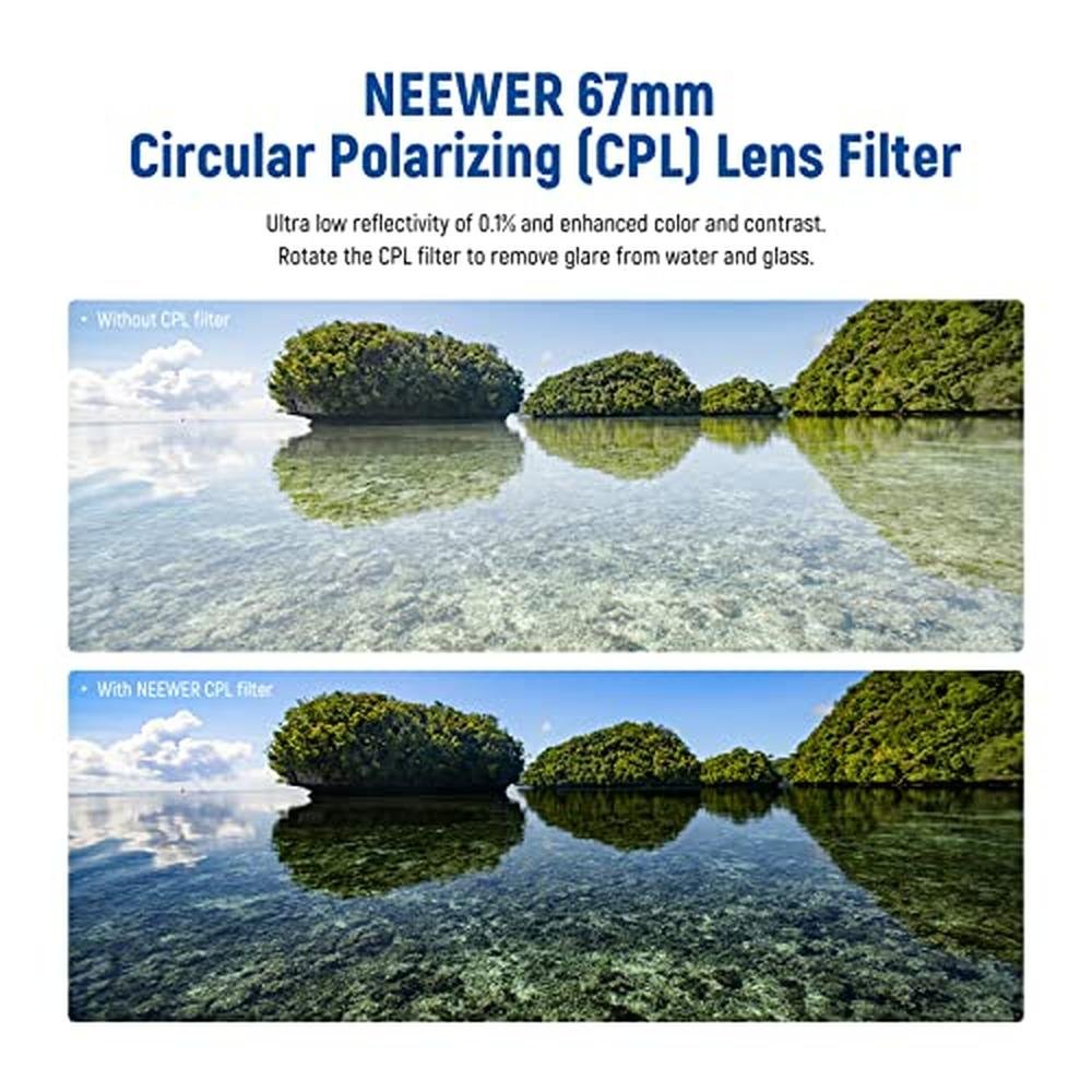 Neewer 67mm Polarizing Filter 30 Layer Multi Resistant Nano – Side View