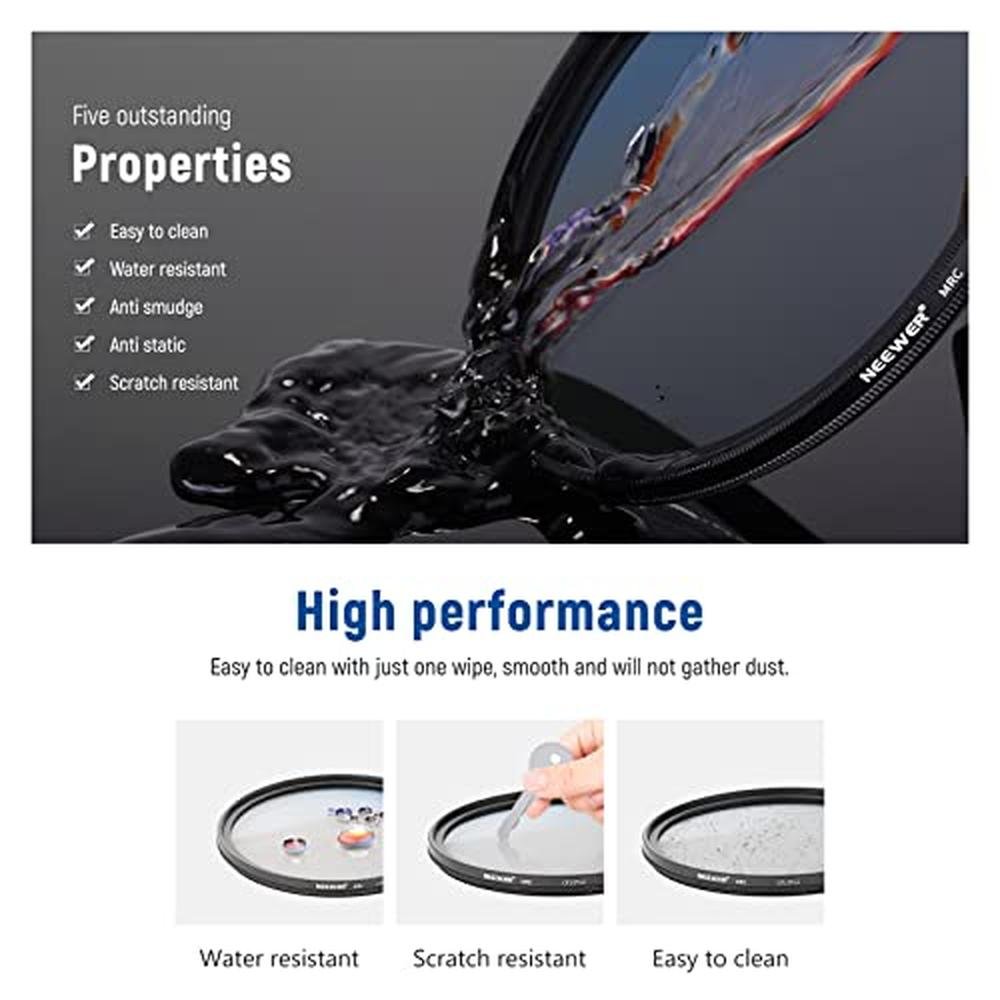 Neewer 67mm Polarizing Filter 30 Layer Multi Resistant Nano – Packaging